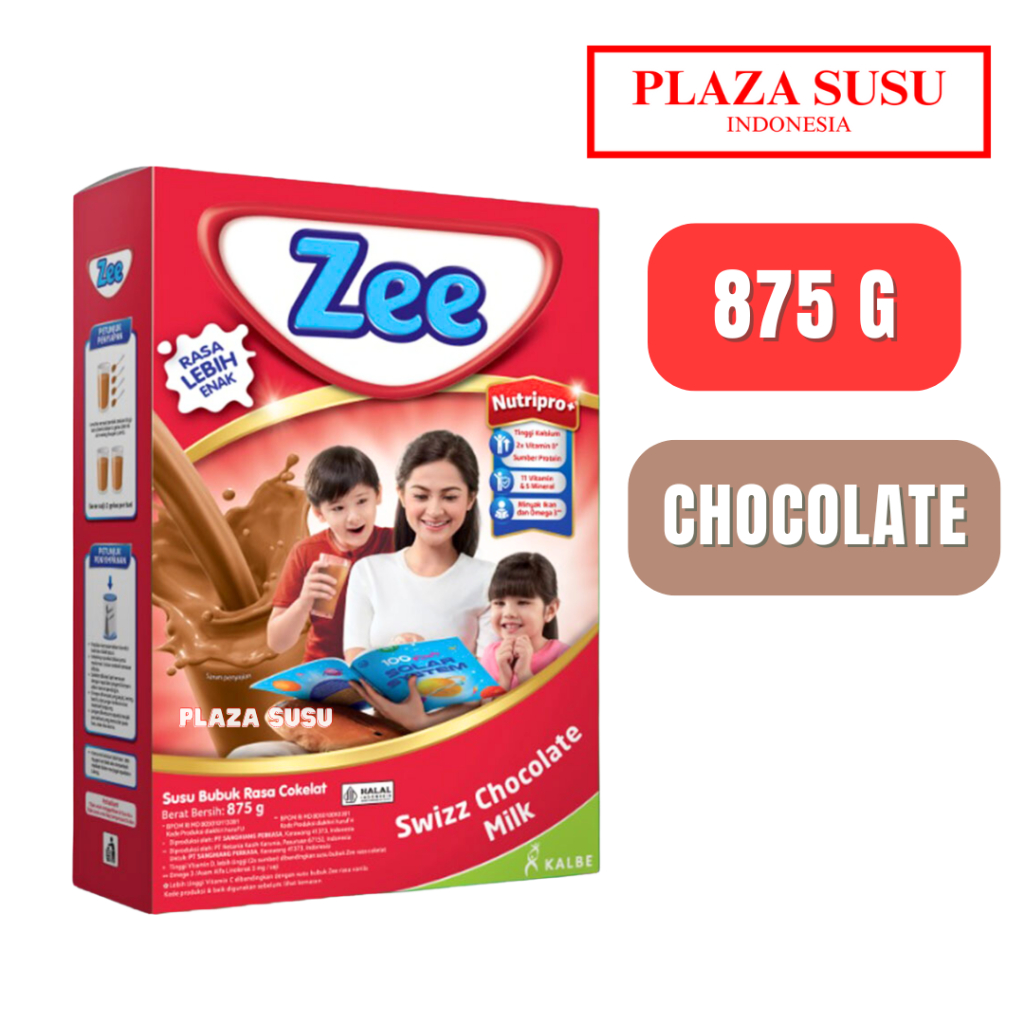 ZEE REGULER JUMBO SWIZZ CHOCOLATE 875 G SUSU PERTUMBUHAN ANAK 3-12 TAHUN