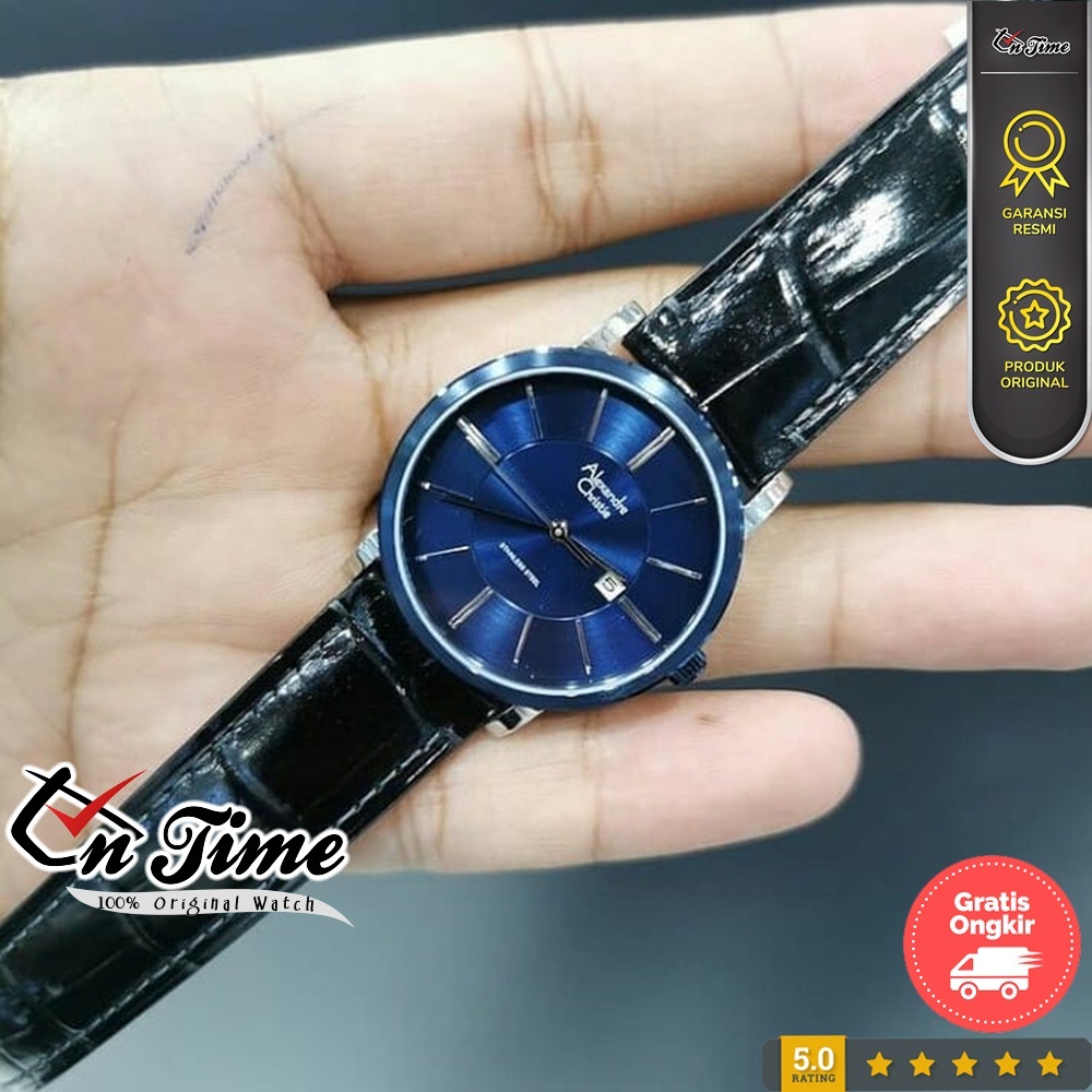 Alexandre Christie Wanita AC 8344 Tali Kulit Jam Tangan Original