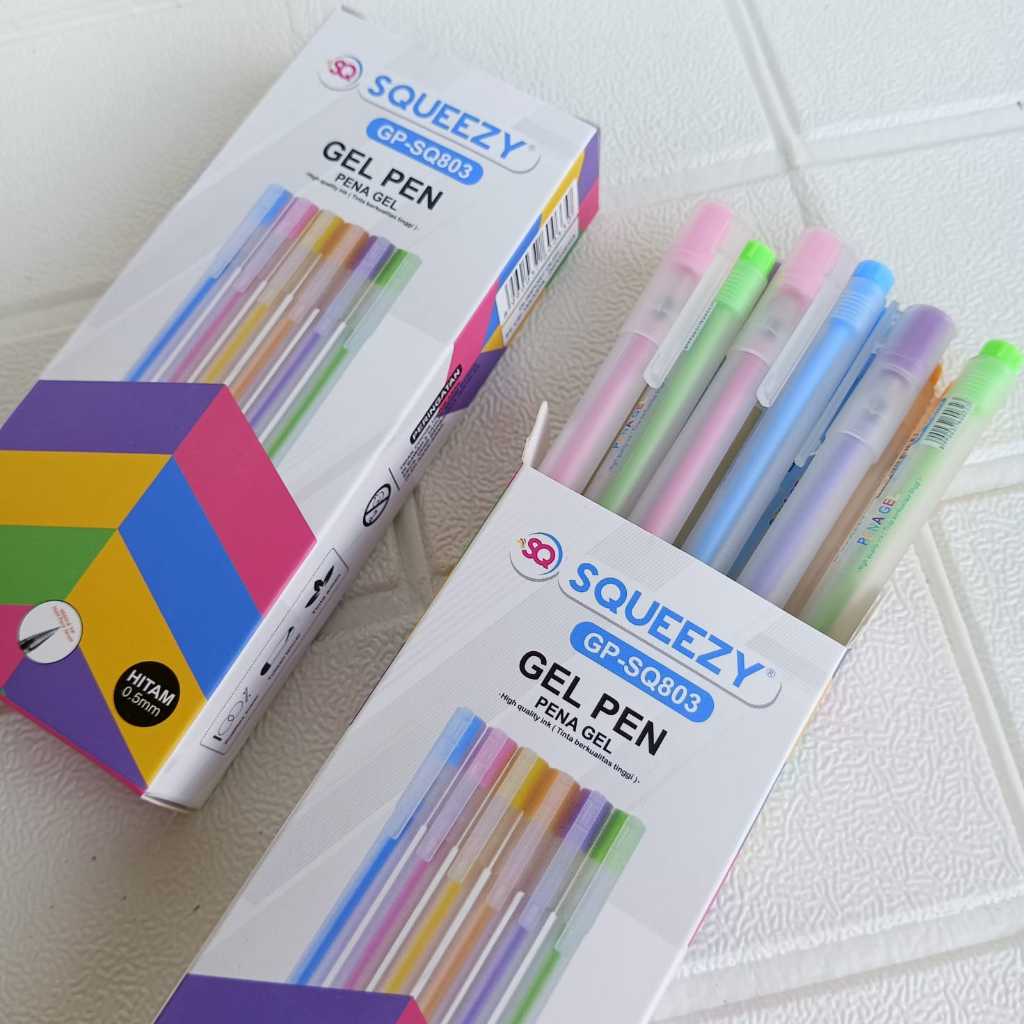 

Pulpen Gel Pen Squeezy 0.5mm Tinta Hitam GP-SQ803
