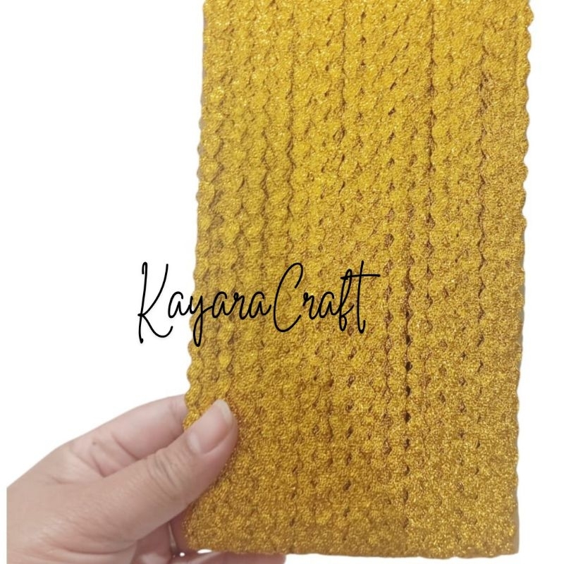 [1ROL]Renda Biku MAS Panjang 20Y/Renda Hias GOLD/Renda Zigzag/Renda DIY Craft Kerajinan/Aplikasi Jah