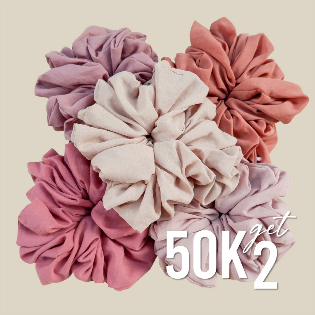 Lozy Hijab - Scrunchie Plain Big 50K Get 2 (Ikat Rambut Cepol Hijab)
