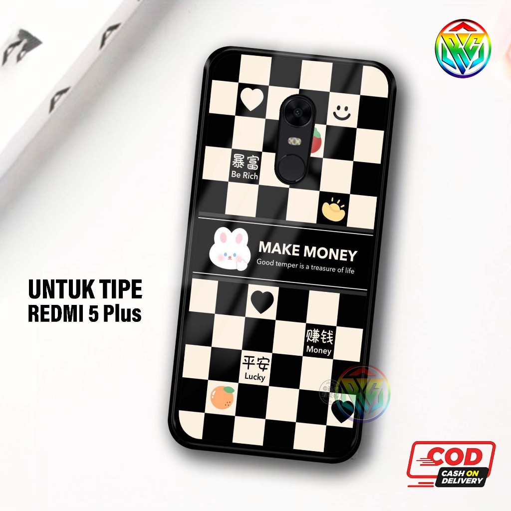 Real Case Xiomi Redmi 5+ Terbaru Case kilau - New Case Glossy casing Hp Xiomi Redmi 5+ [Motif KOTAK]