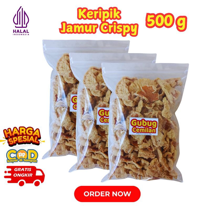 

Keripik Jamur Crispy Enak Renyah 500gram