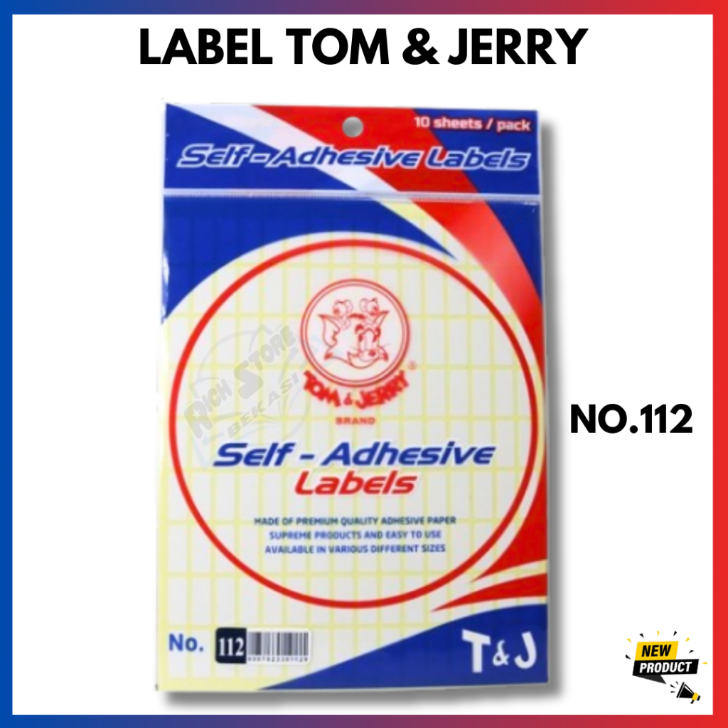 

LABEL STICKER MERK TOM&JERRY NO 112 BERKUALITAS LABEL SALAH HARGA PER 1 PACK ISI 10 PCS
