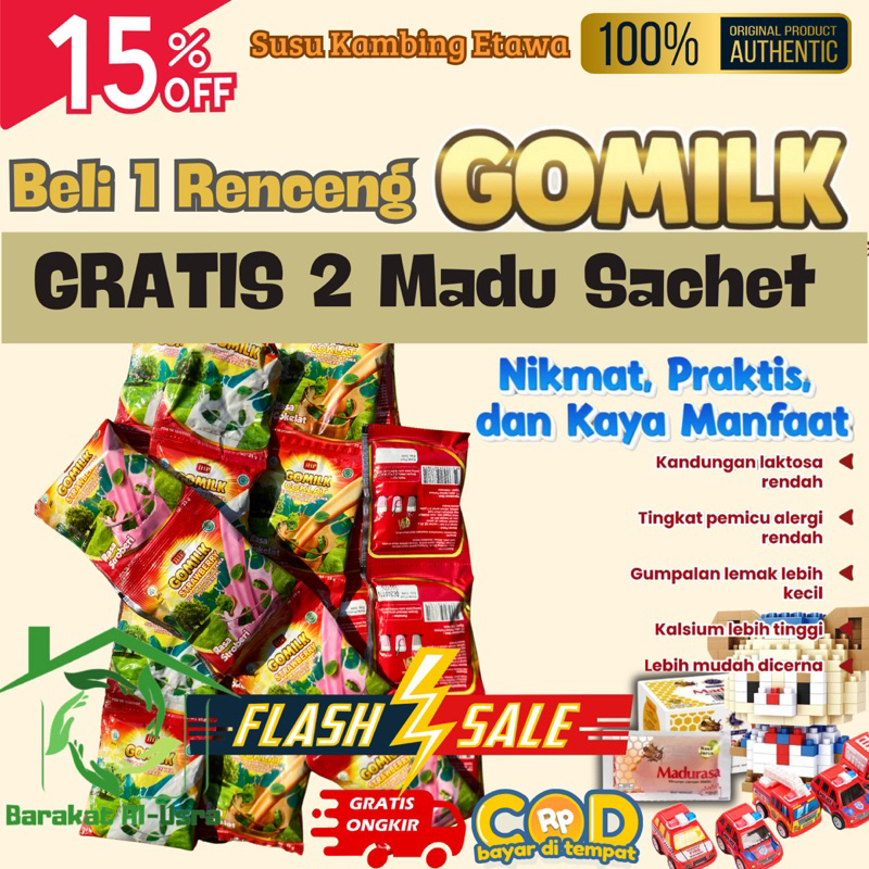 

GOMILK SACHET [1Renteng][Free Mainan Anak/Madu]SUSU KAMBING ETAWA DITAMBAH DG HERBAL PILIHAN Membantu Tumbuh Kembang Anak.