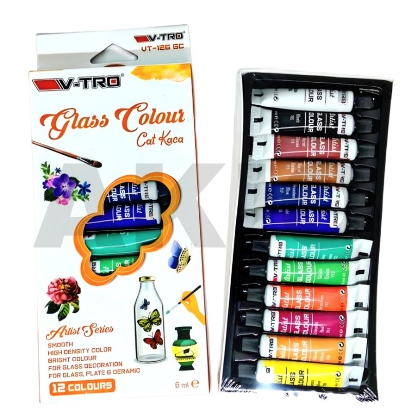

Cat Kaca Glass Colour Cat Keramik Piring Dekorasi V-TRO 12 Warna