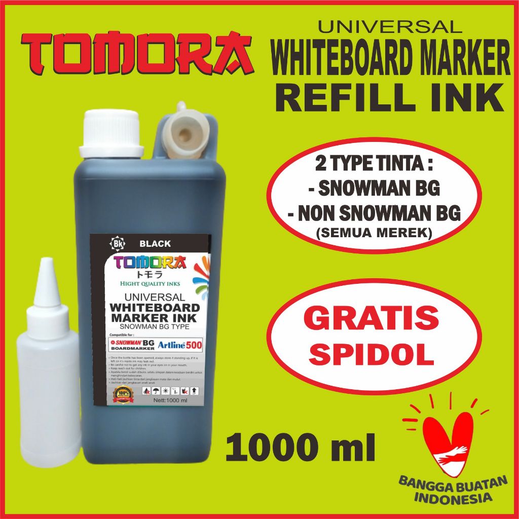 

Tinta Spidol Whiteboard Tomora 1 liter (Mudah dihapus)
