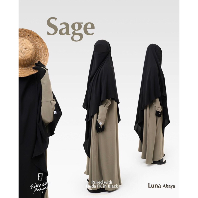 Luna Abaya Elmadina warna Sage size M