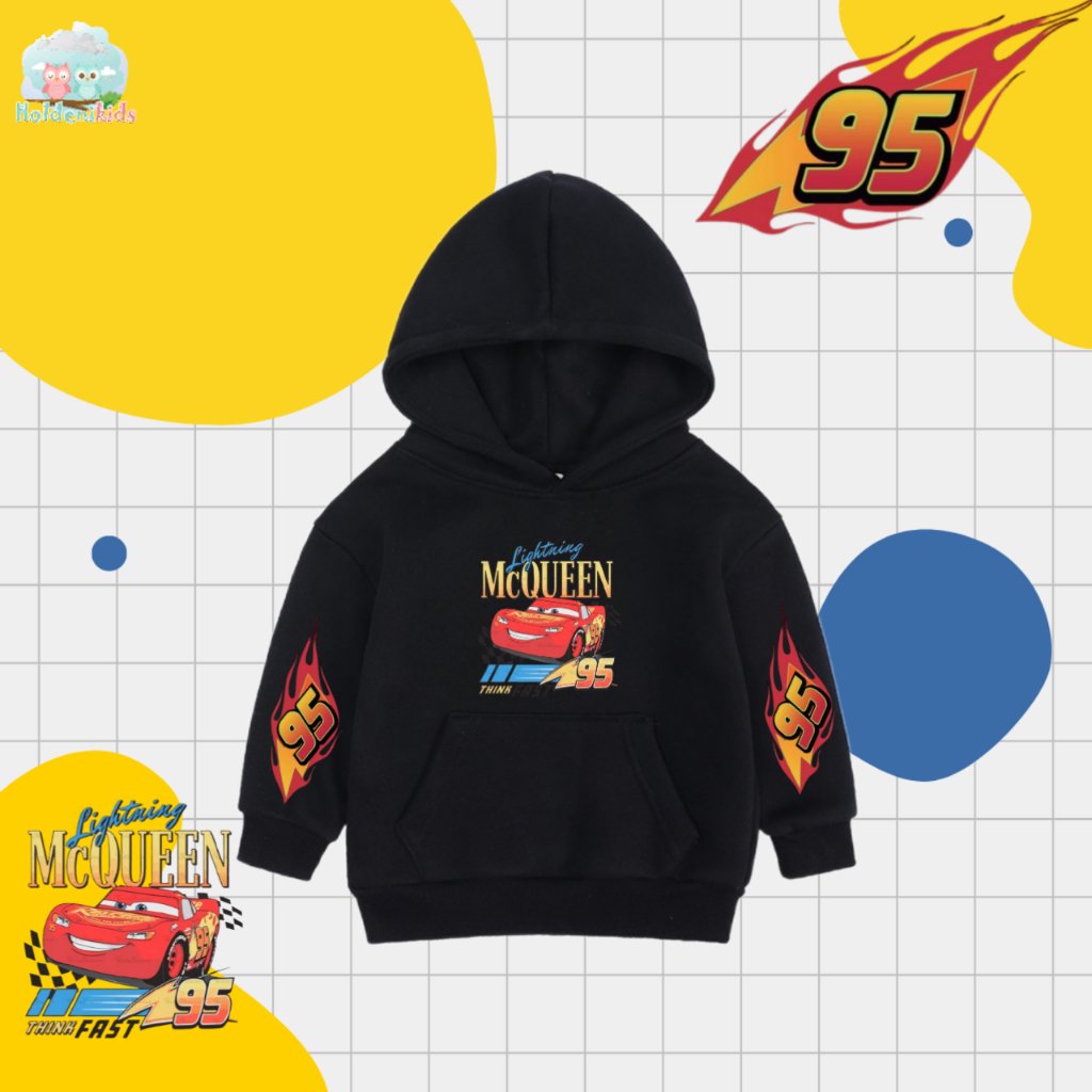 Hoodie anak laki laki 1 14 tahun hodie anak perempuan unisex mcQueen keren motif mobil bahan fleece 