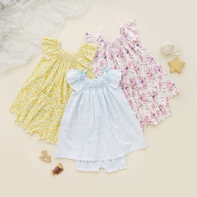 Marcha Smocked Set-Setelan anak perempuan