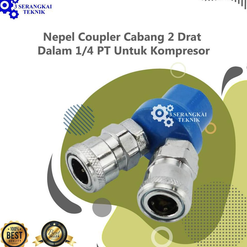 Nepel Coupler Cabang 2 Drat Dalam 14 PT Untuk Kompresor