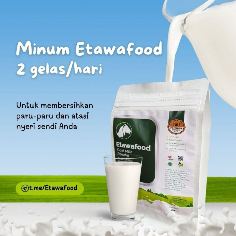 

Susu Kambing Etawa Etawafood | Asli Susu Kambing Etawa 80% | Untuk Mengatasi Nyeri Sendi Dan Melancarkan Pernafasan