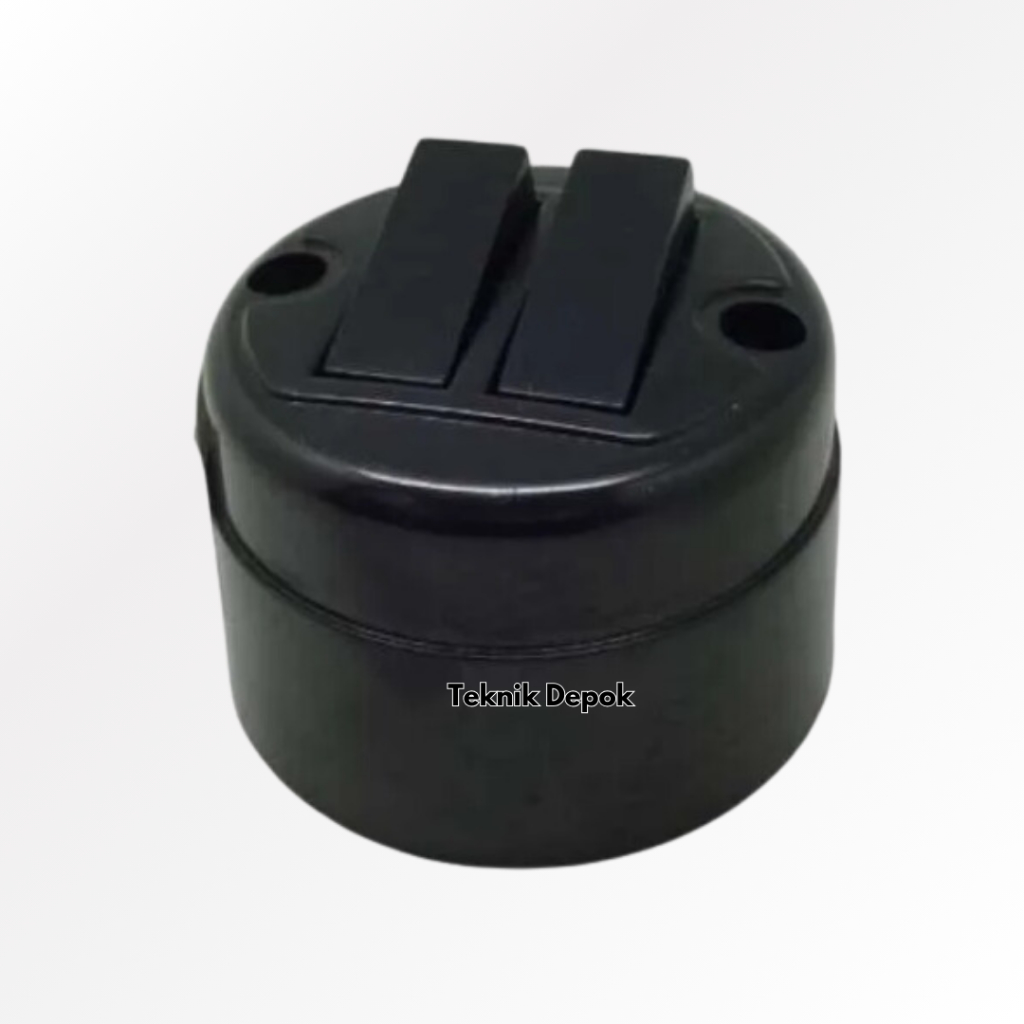 Saklar Seri Outbow Double OB Broco 632N Hitam Switch 2 Gang On Off Sakelar Cetekan Lampu