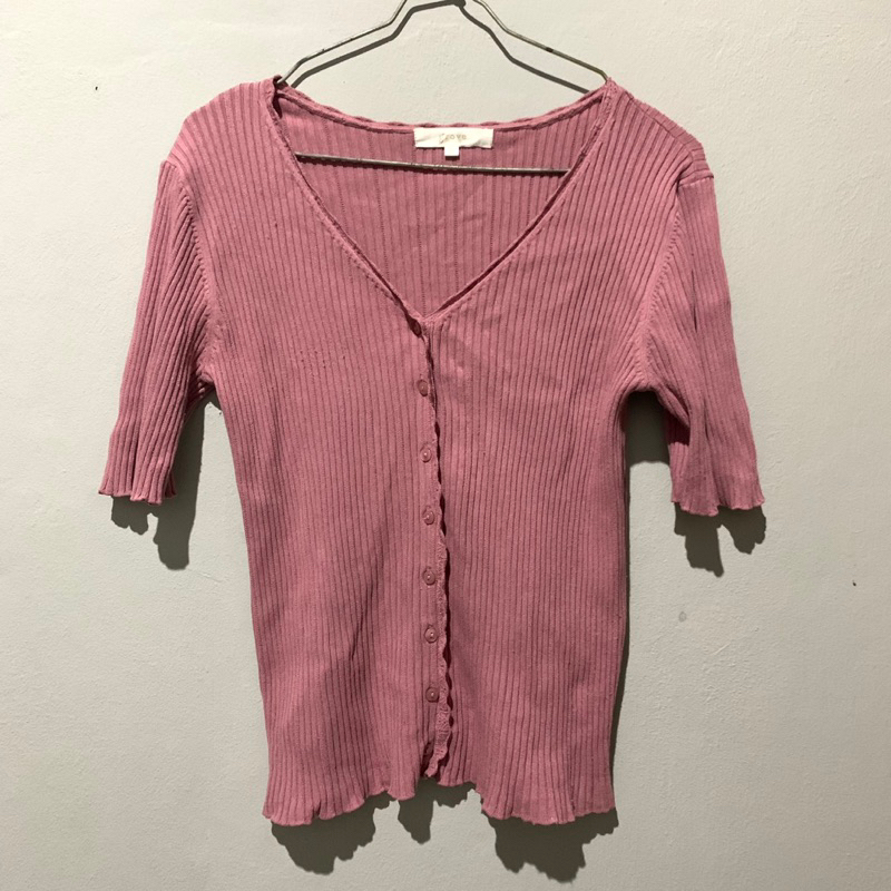 Preloved | Kaos cewek | kaos kancing depan rajut| kaos cewek rajut READY 1 PCS