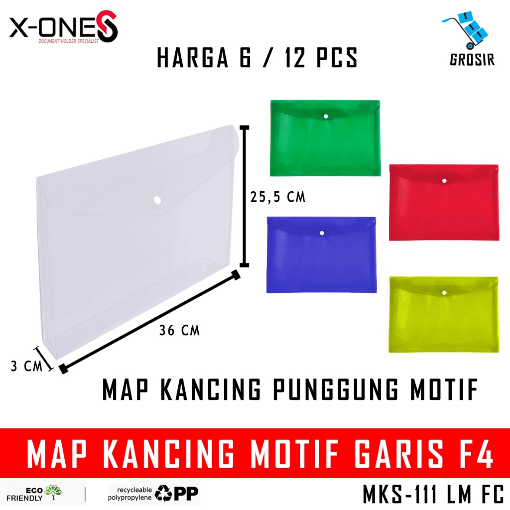 

X-ONE MAP KANCING PUNGGUNG MOTIF GARIS F4 FOLIO GROSIR