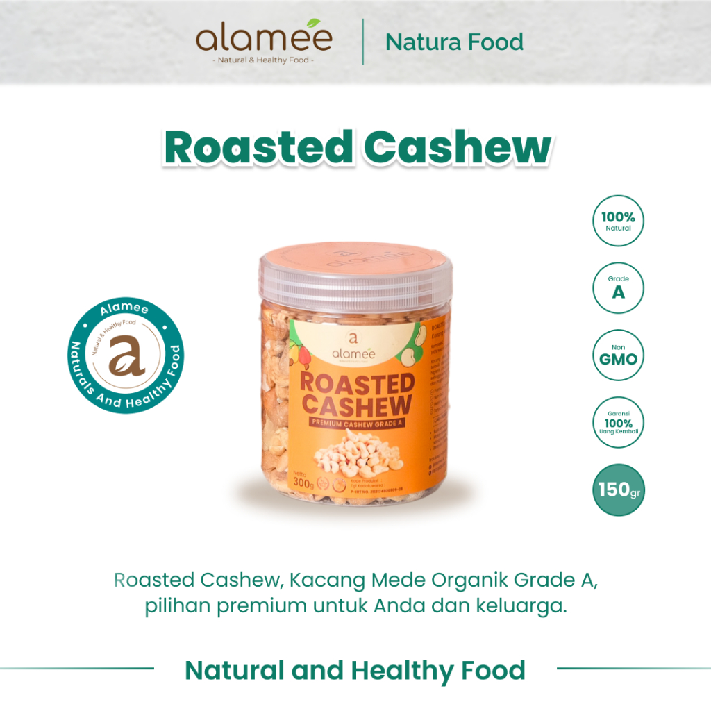 

alamee mede panggang roasted cashew premium grade a 150g mede panggang roasted cashew premium grade