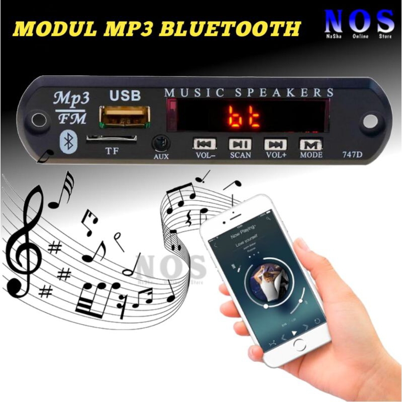 Modul MP3 Player Bluetooth Wireless Receiver Tape Mobil Audio Speaker
