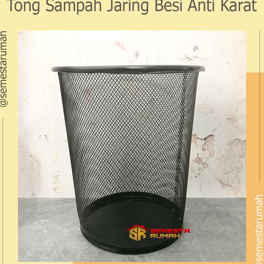 KERANJANG SAMPAH HITAM JARING  TONG SAMPAH KAWAT  TONG ANTI KARAT