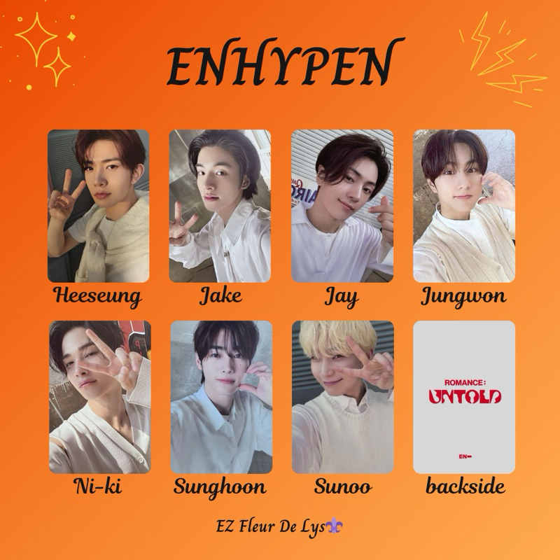 photocard replika pc unofficial En- Enhypen romance untold part2 HEESEUNG JAKE JAY JUNGWON NI-KI SUN