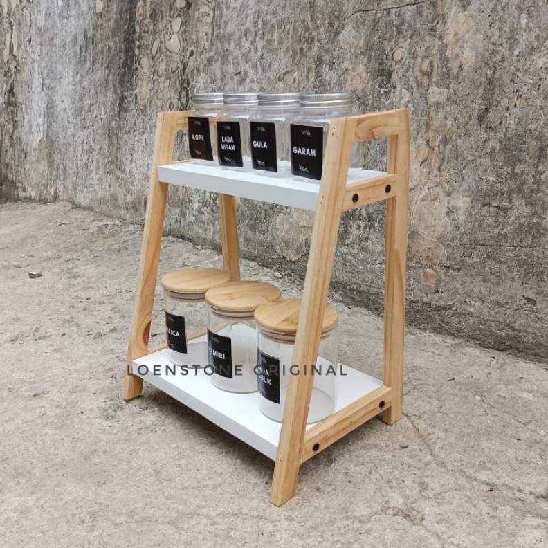 Rak Toples Bumbu Dapur 2 Tingkat Airaa Rak Seaguna