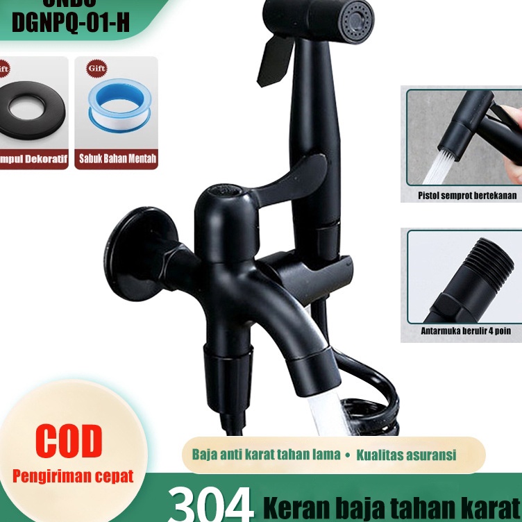 Murah Puas  Jet shower Kran cabang Kran Cabang Toilet 12 Inch dengan Selang Kran Air Double Jet Klos