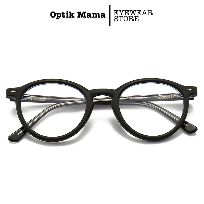 OPTIK MAMA-(BELI 1 GRATIS 1)Kacamata Pria&Wanita Model Bulat Antiradiasi Minus Lensa Blueray Photocr