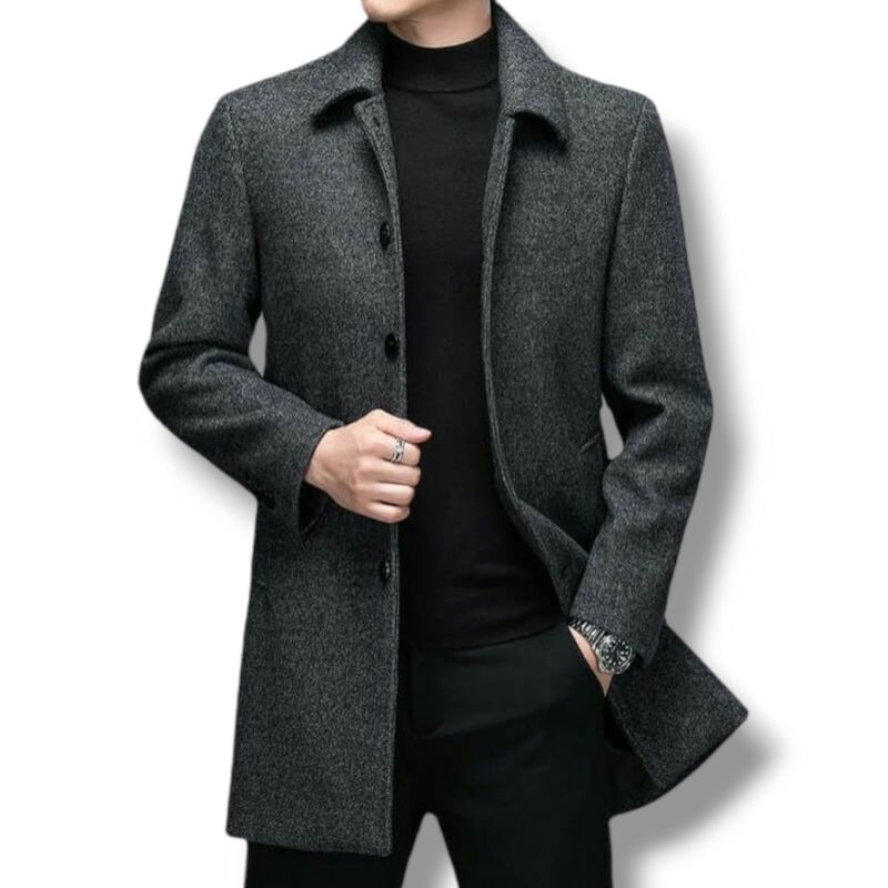 ZIVK Wool Coat Import Pria Single Breasted Mantel Musim Dingin - Aaron