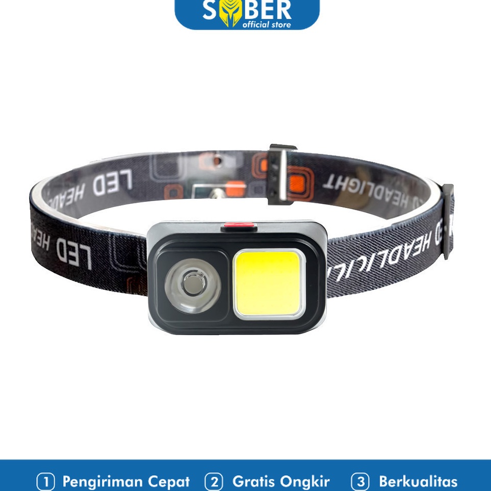 Pabrik Resmi  Senter Cas Kepala Headlamp Cahaya Terang Dengan Kabel USB Charger High Quality SUPER T
