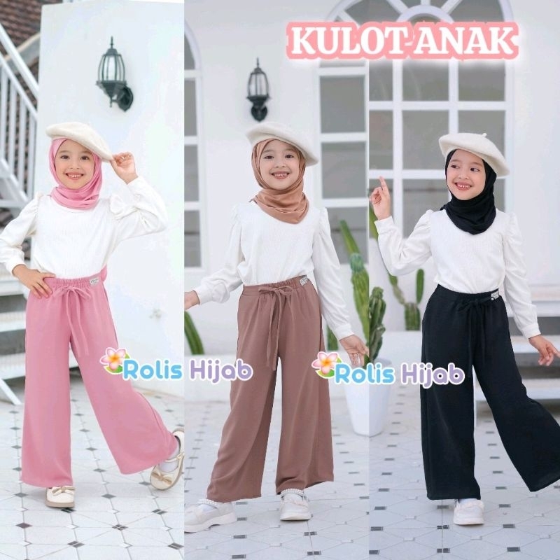ROLIS HIJAB Kulot anak perempuan /kulot crinkle anak /kulot anak /kulot