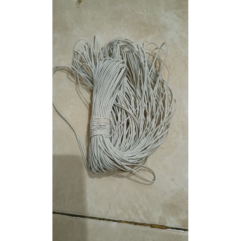 tali  karet string bulat 1mm putih