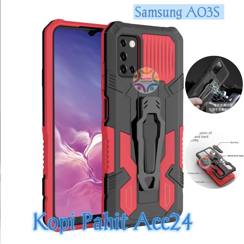 Case Samsung Galaxy A03S Casing Robot Phatom Hard Case Standing Premium