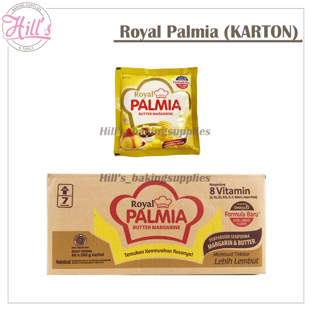 

( KARTON ) ROYAL PALMIA BUTTER MARGARINE 200 GR ( ISI 60 pcs ) / BUTER MARGARIN SACHET 200GR