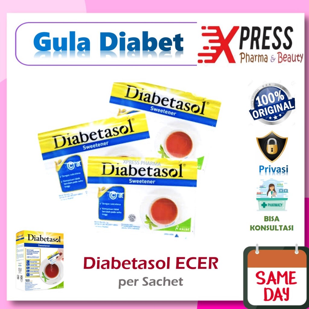 

⚡XPRESS⚡ ECER per sachet DIABETASOL SWEETENER Gula Diet / Diabetes Slim Tropicana Pemanis