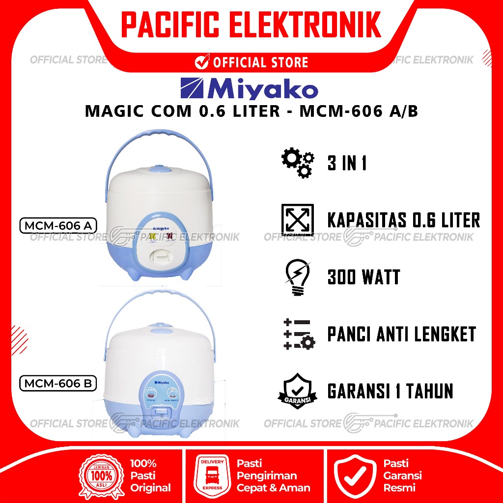 Magic Com Miyako 0.6 Liter MCM-606A / 606A / 606B