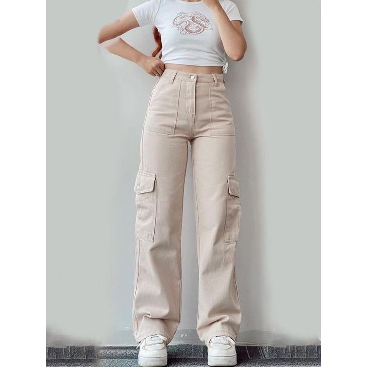 LOOSE PANTS CARGO // CELANA STREETWEAR WANITA // CELANA WANITA // HOME MODE