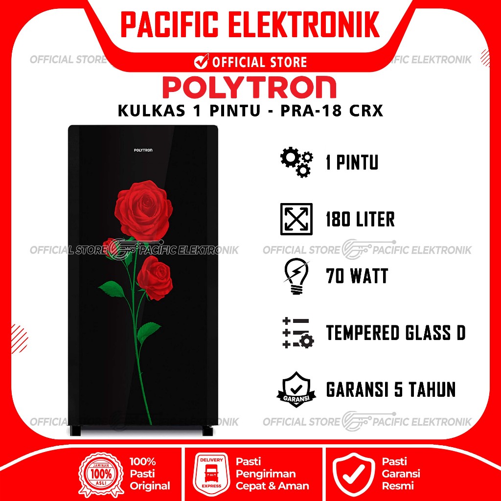 Kulkas Polytron 1 Pintu Belleza Varia PRA 18CRX