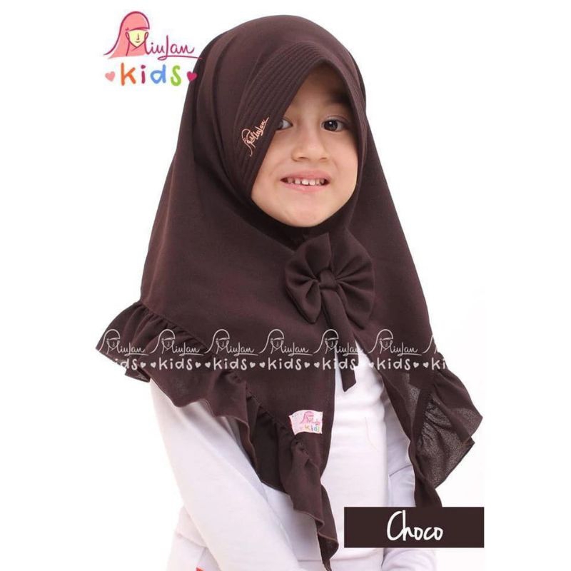 HB - [READY] BERGO ALESIA KIDS CHOCOBROWN BY MIULAN | BERGO KIDS | HIJAB ANAK | MIULAN 2024 | HANUM 