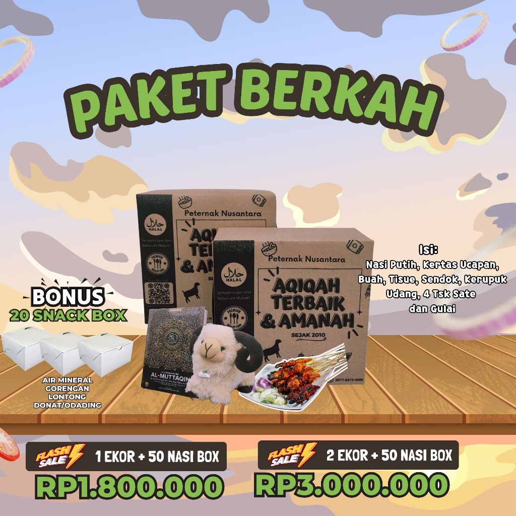 

Paket Aqiqah Bonus Snack Box - Paket Berkah