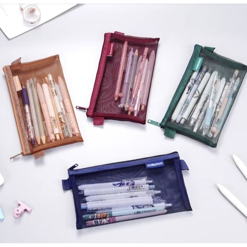 

Tempat Pensil Jaring Transparan/Kotak Penail Jaring / Tempat Alat Tulis/Pouch Serba Guna