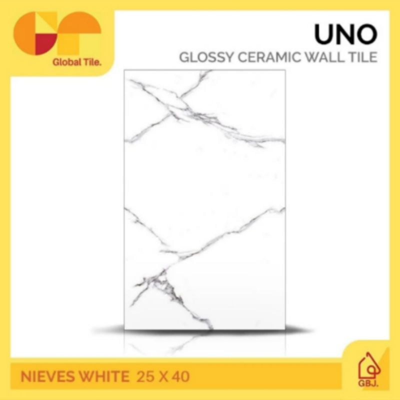 KERAMIK UNO 25 X 40 NIEVES WHITE / KERAMIK MOTIF CARRARA MARMER GLOSSY