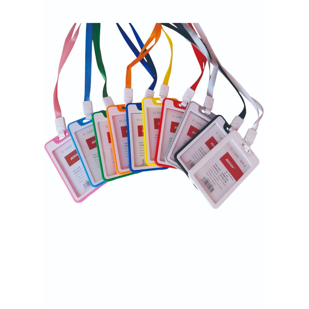 

BEKNN/wadah idcard isi 2 kartu card holder plastik anti pecah casing kartu idcard 1 set dengan tali