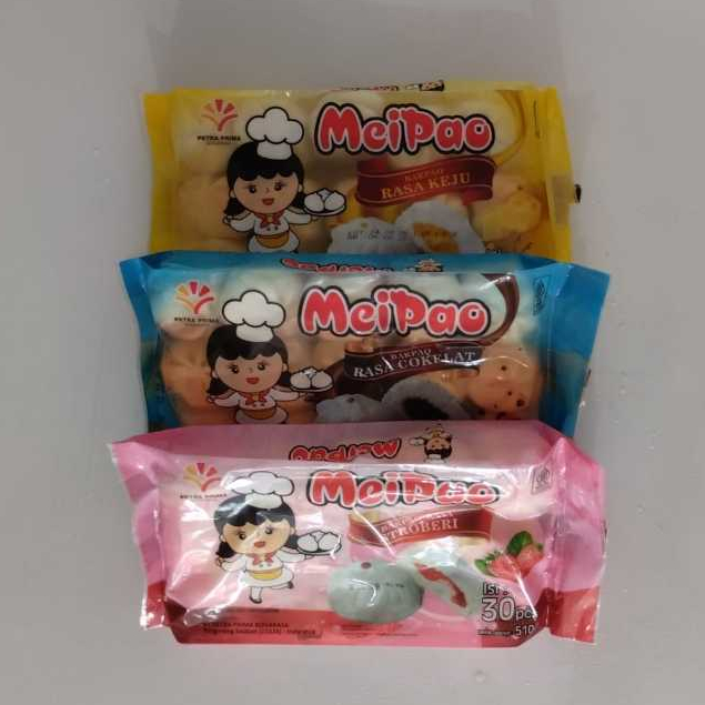 

Bakpao Mini Mei Pao Rasa Cokelat, Keju, Stroberi Isi 30 Pcs Minipau Halal