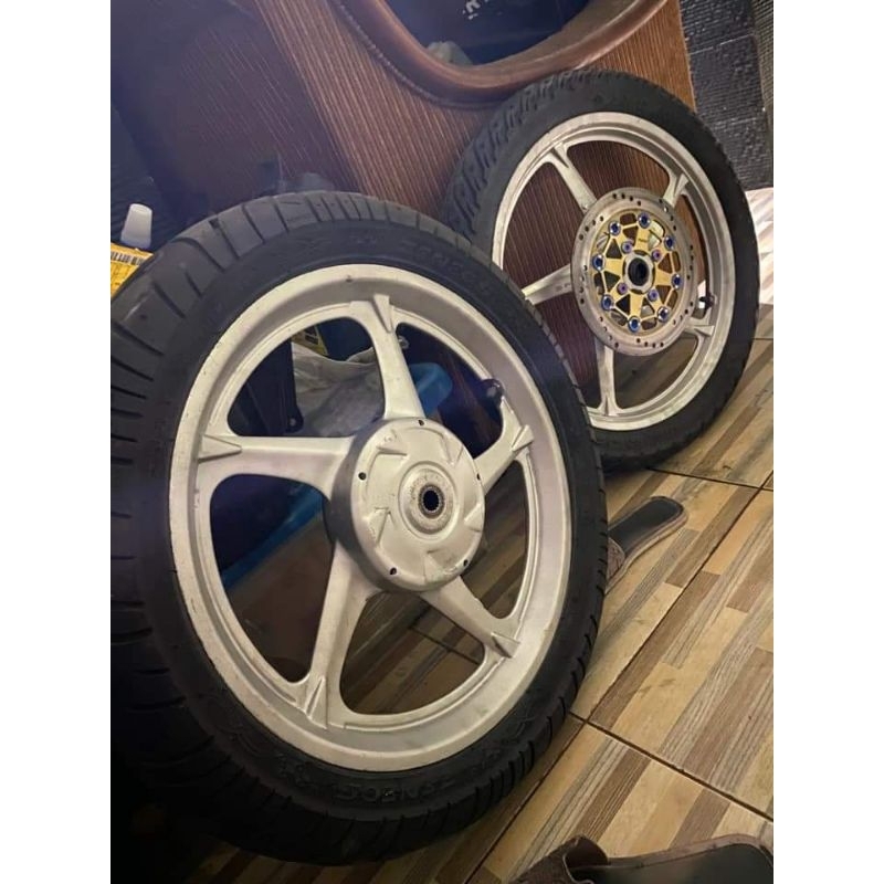 (Stock Ready)VELG Enkei Nouvo Second (Belakang Enkei Sirip & Depan Enkei Non Sirip)