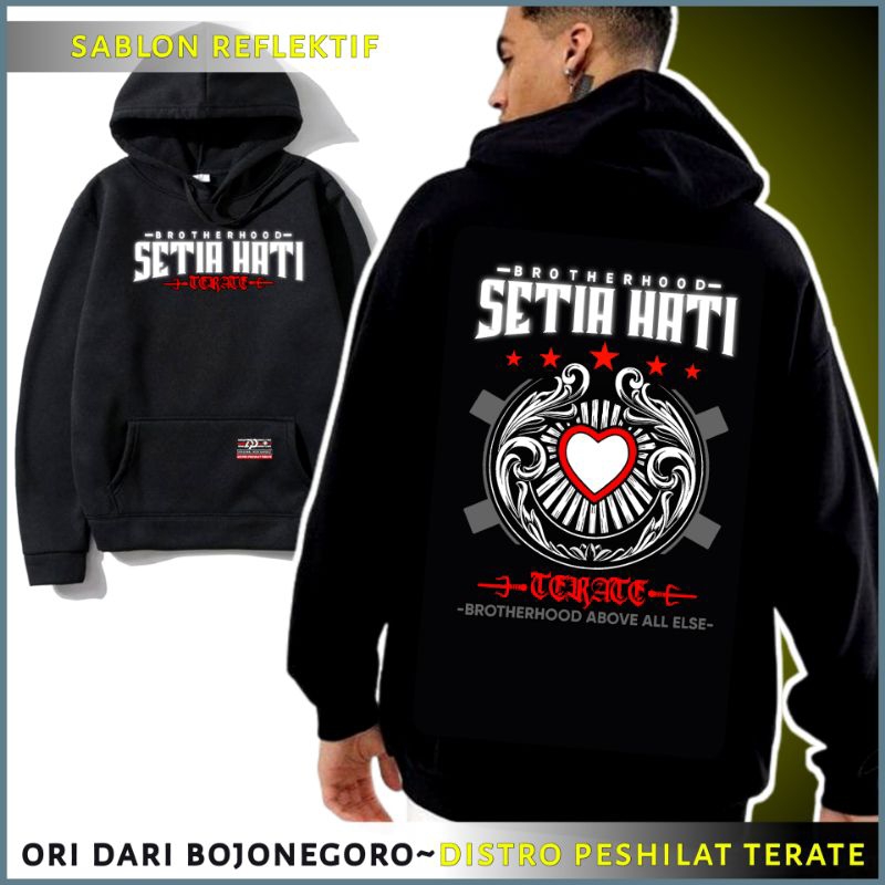 JAKET HOODIE PSHT SETIA HATI BROTHERHOOD HATI BERSINAR REFLEKTIF