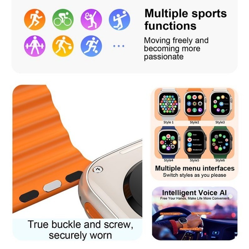 Promo Terbaru I20 Ultra Max Suit Original Smartwatch Layar 2.3 Smartwatch + Free Airpods " Touch