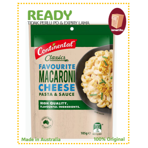

Continental Macaroni Cheese Pasta & Sauce Serves 3 | 105g/Pasta and Sauce - 100% ORIGINAL Australia