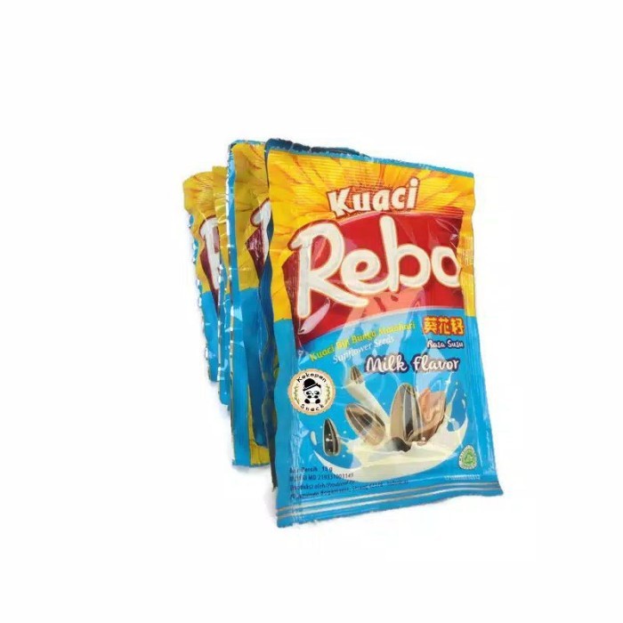 

Kuaci Rebo Milk Original 1 Pack isi 20pcs x 13g - 1 Karton isi 10 Pack