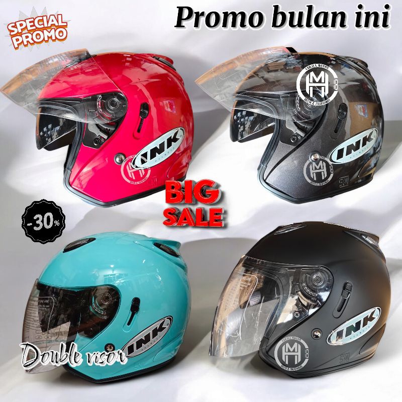 HELM CENTRO DOUBLE VISOR/MODEL INK CENTRO FREE STIKER