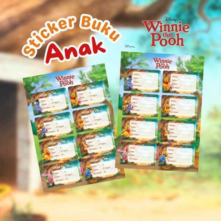 

Stiker / Label Buku Pelajaran Anak (Nama Kelas Mapel) Winnie The Pooh