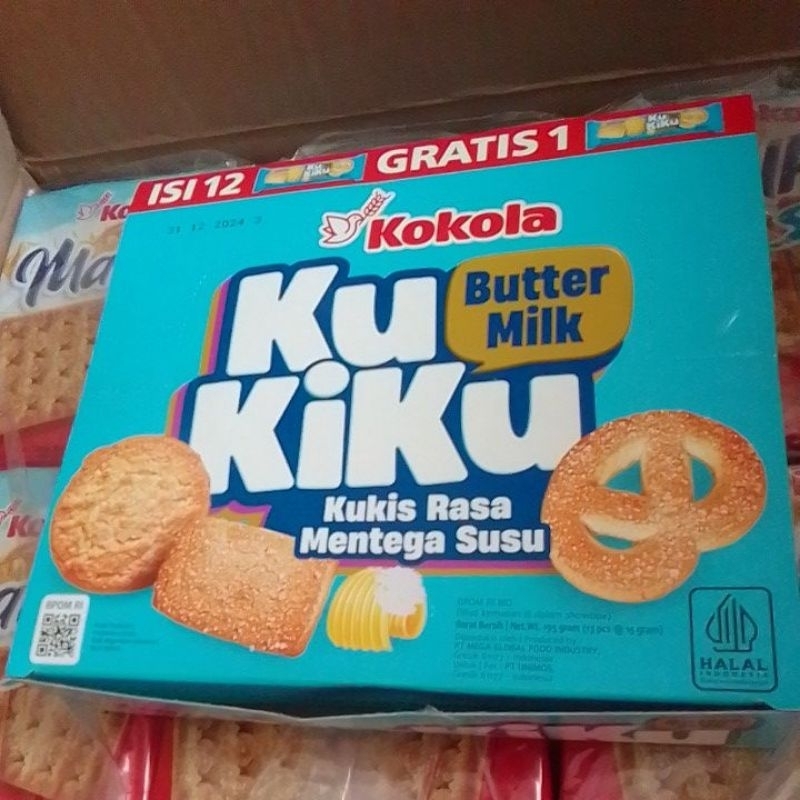 

Kokola Kukiku Kue Kukis Rasa Mentega Isi 12 Pcs + 1 Pcs